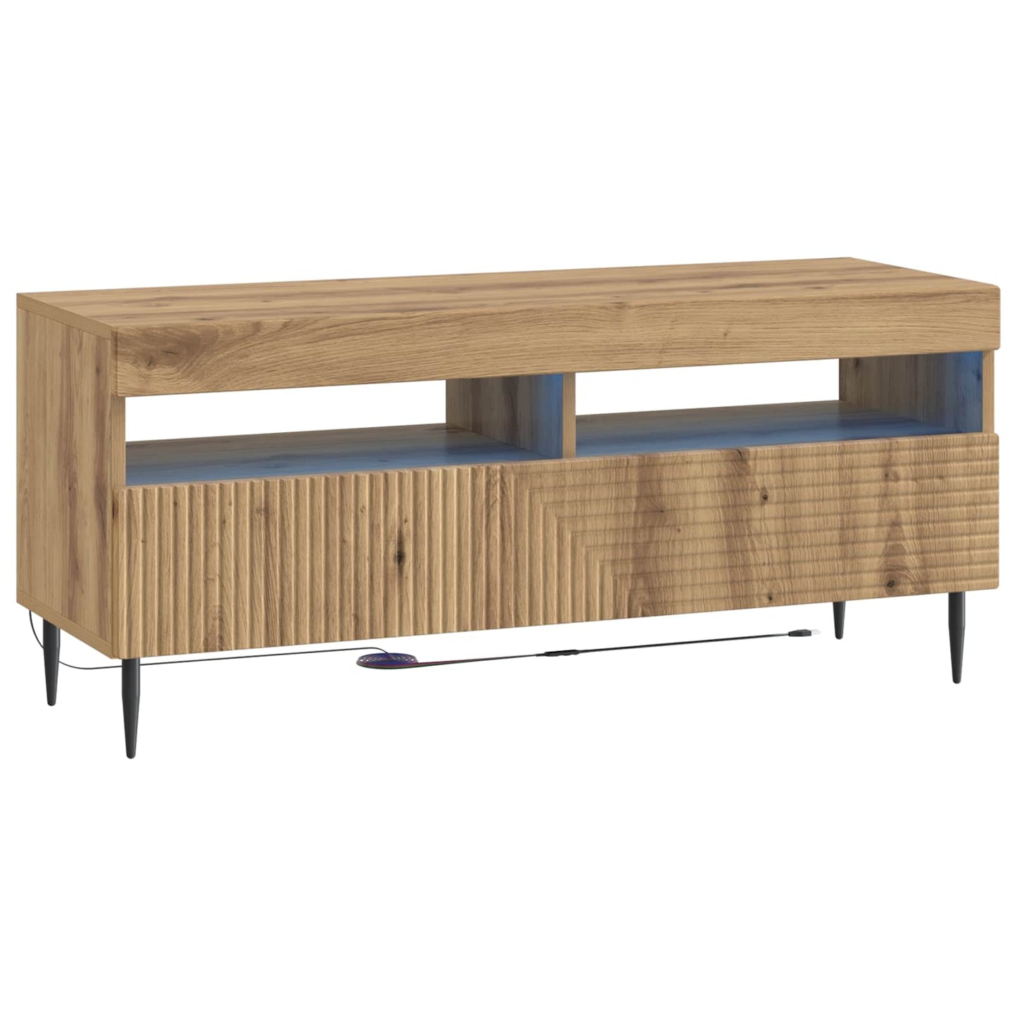 3 Piece LED TV Cabinet Artisan Oak Engineered Wood