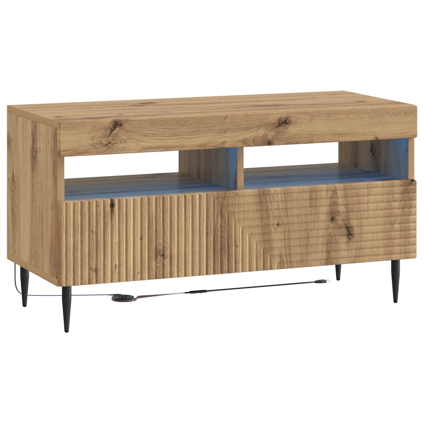 3 Piece LED TV Cabinet Artisan Oak Engineered Wood