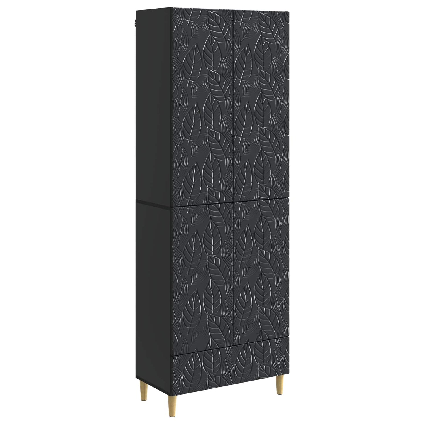 Cabinet Set 2 pcs Black Engineered Wood