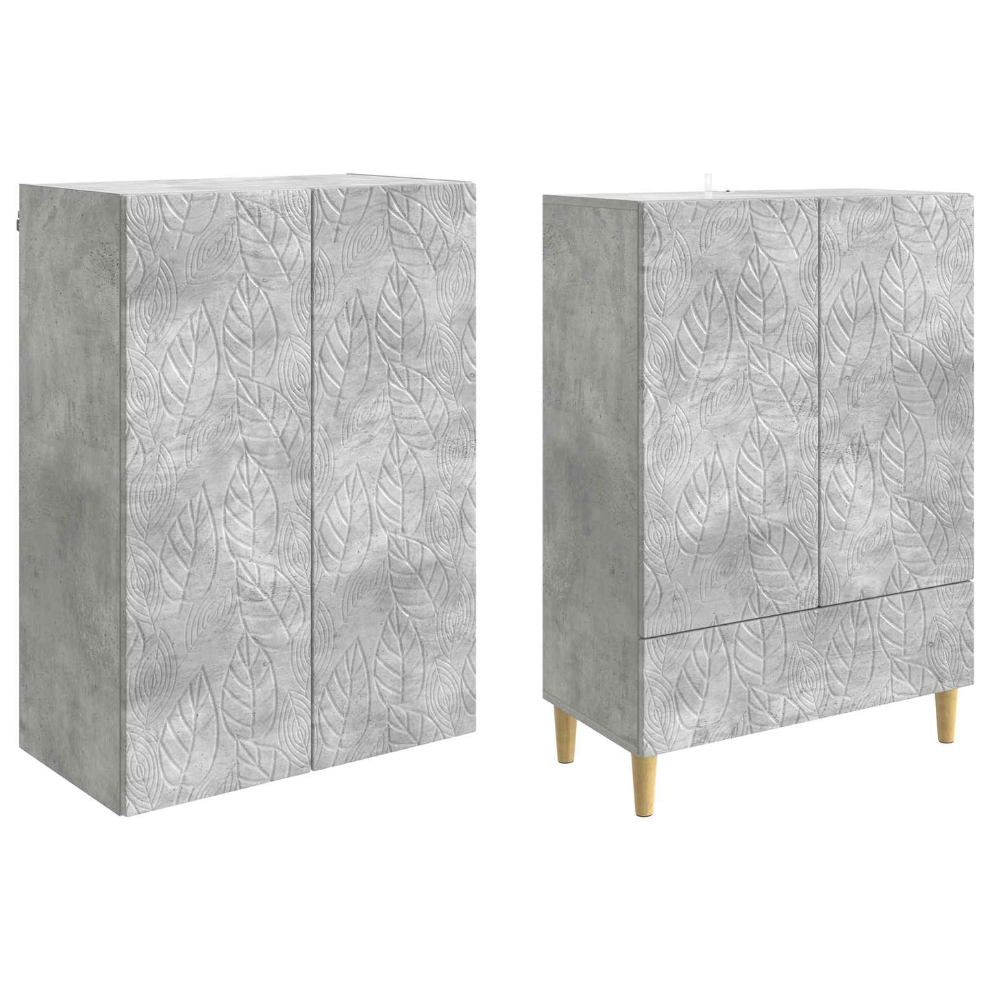 Cabinet Set 2 pcs Concrete Grey Engineered Wood