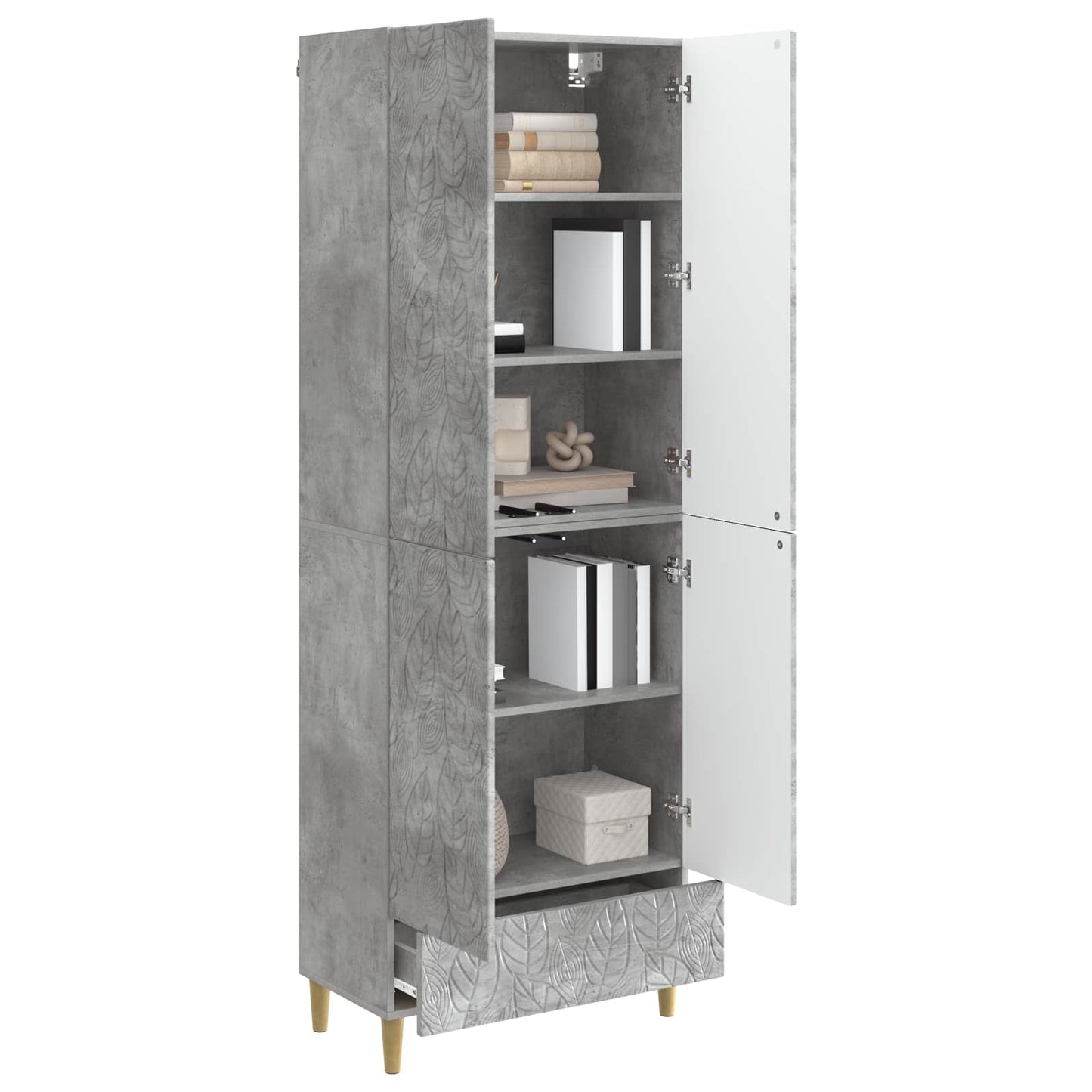 Cabinet Set 2 pcs Concrete Grey Engineered Wood