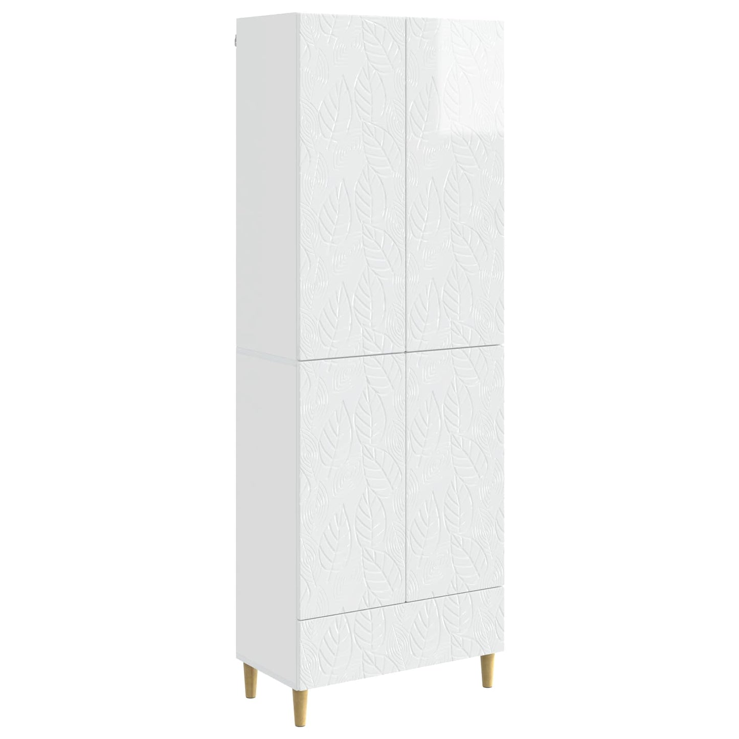 Cabinet Set 2 pcs High Gloss White Engineered Wood