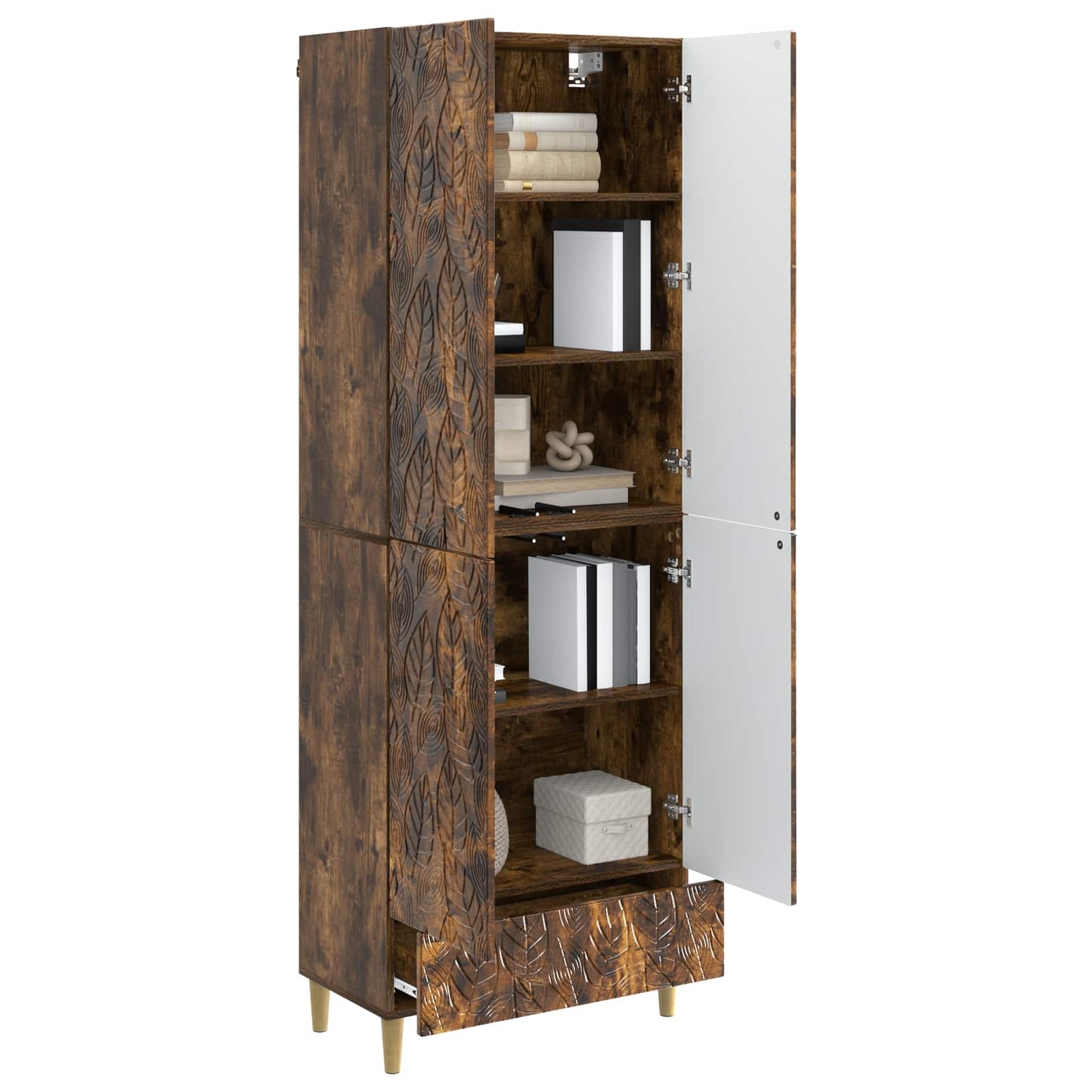 Cabinet Set 2 pcs Smoked Oak Engineered Wood