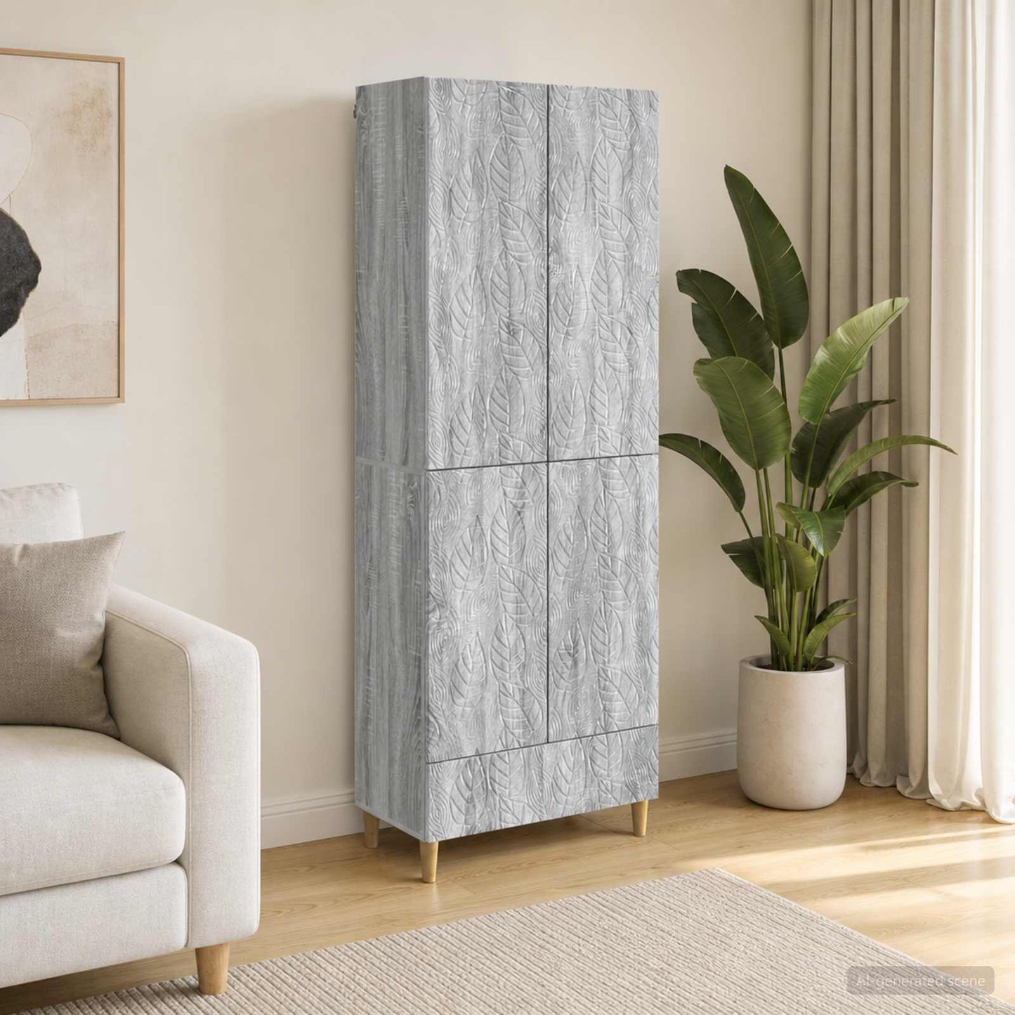 Cabinet Set 2 pcs Grey Sonoma Engineered Wood