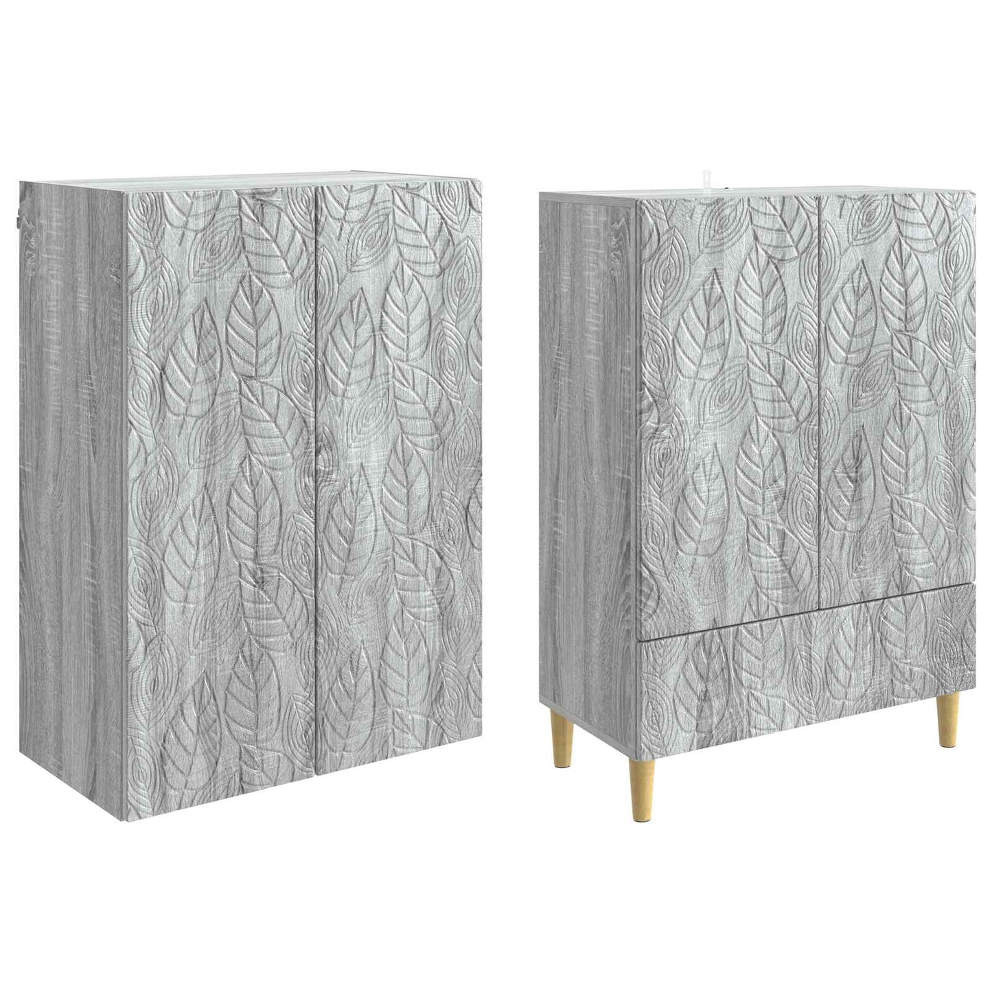 Cabinet Set 2 pcs Grey Sonoma Engineered Wood