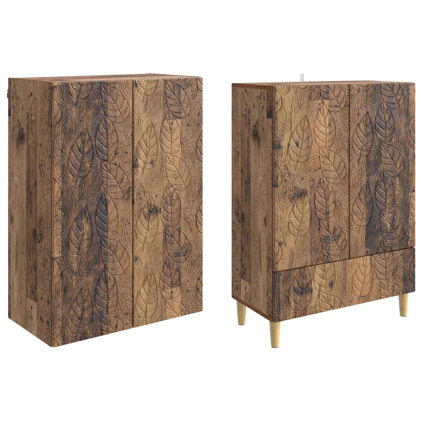 Cabinet Set 2 pcs Old Wood Engineered Wood