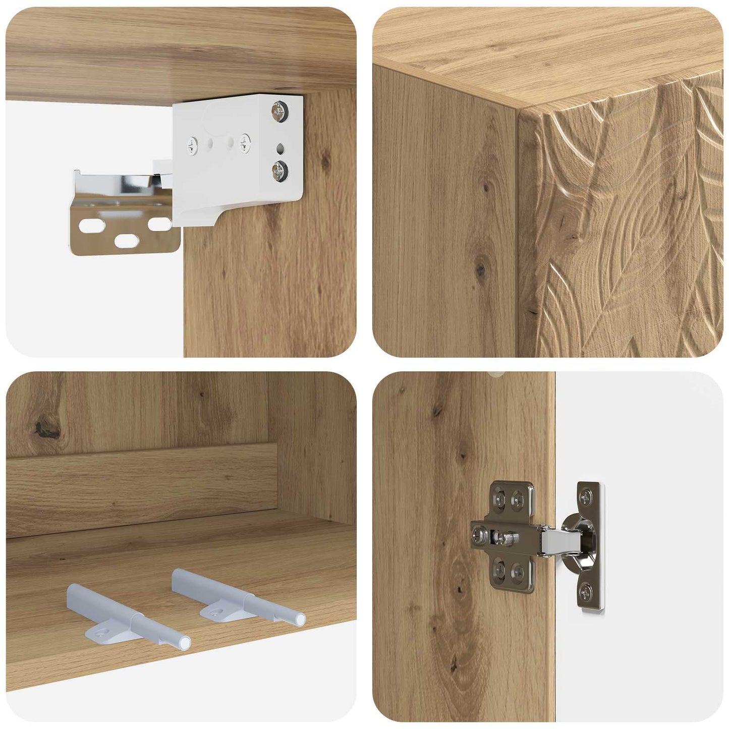 Cabinet Set 2 pcs Artisan Oak Engineered Wood