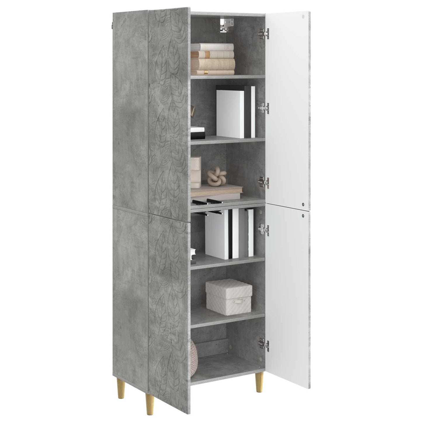 Cabinet Set 2 pcs Concrete Grey Engineered Wood