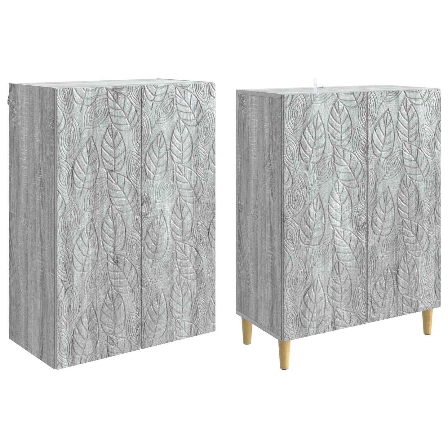 Cabinet Set 2 pcs Grey Sonoma Engineered Wood