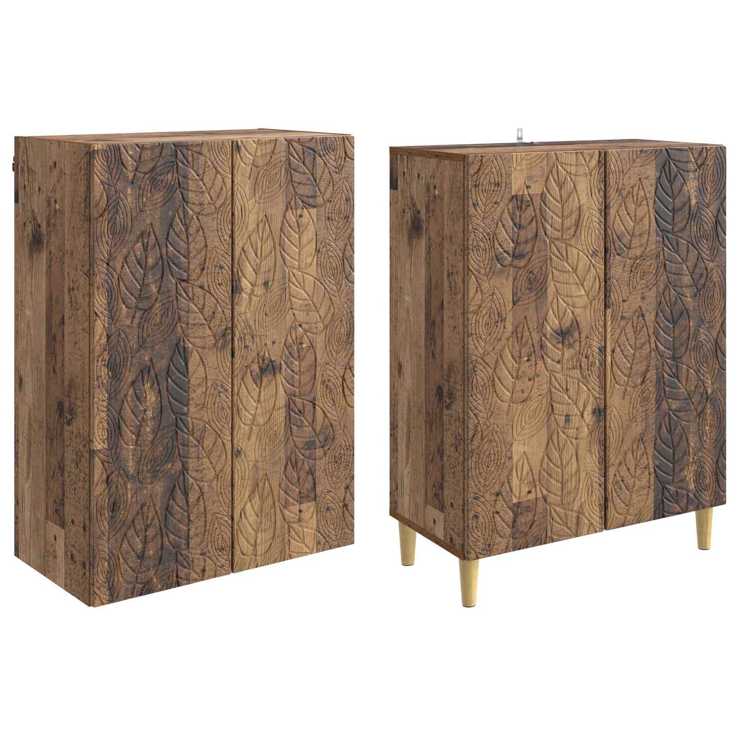Cabinet Set 2 pcs Old Wood Engineered Wood