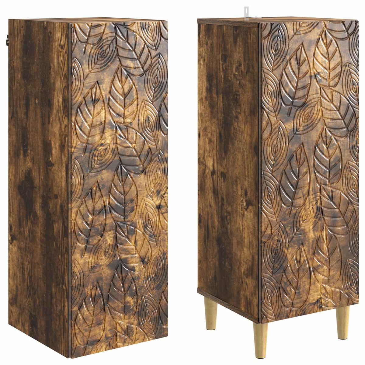 Cabinet Set 2 pcs Smoked Oak Engineered Wood