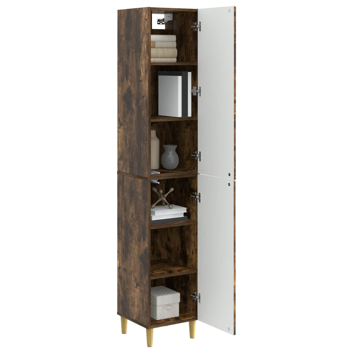 Cabinet Set 2 pcs Smoked Oak Engineered Wood
