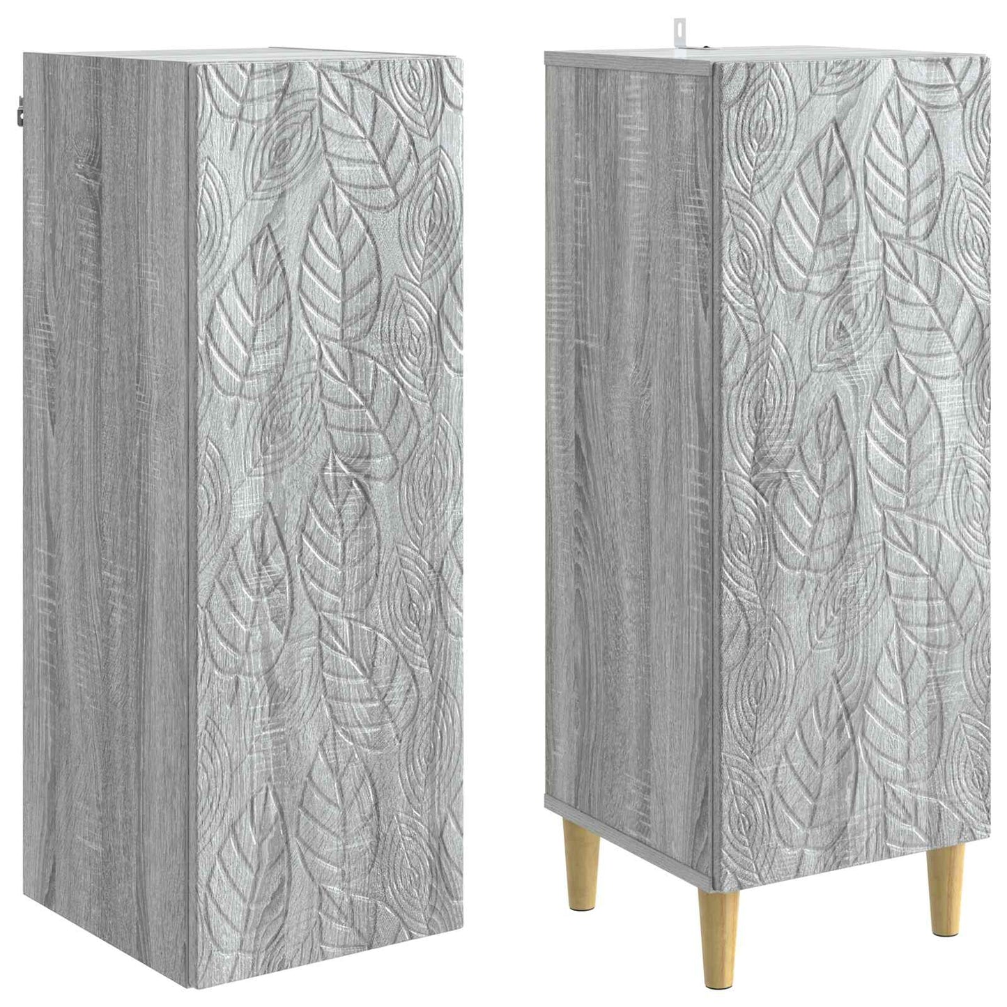 Cabinet Set 2 pcs Grey Sonoma Engineered Wood