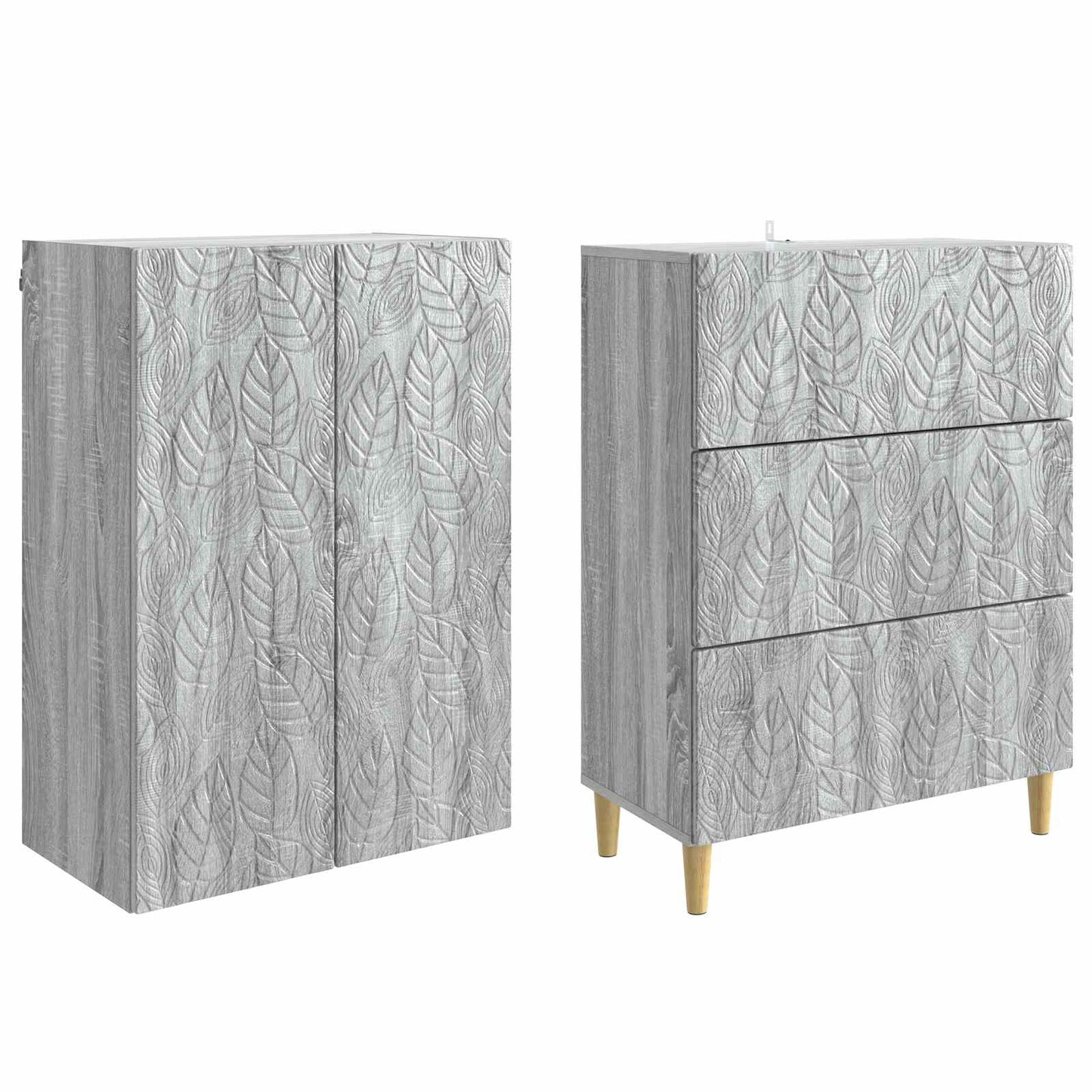 Cabinet Set 2 pcs Grey Sonoma 66 x 34.5 x 90 cm Engineered Wood