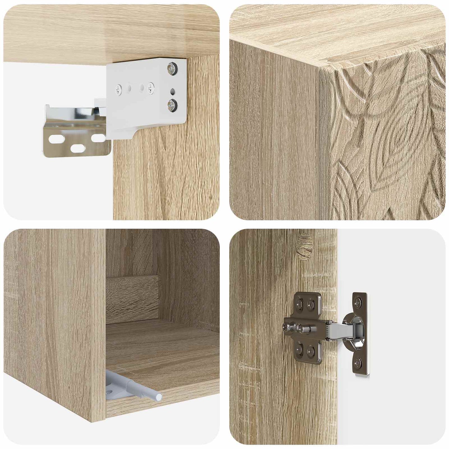 Cabinet Set 2 pcs Sonoma Oak 33 x 34.5 x 90 cm Engineered Wood