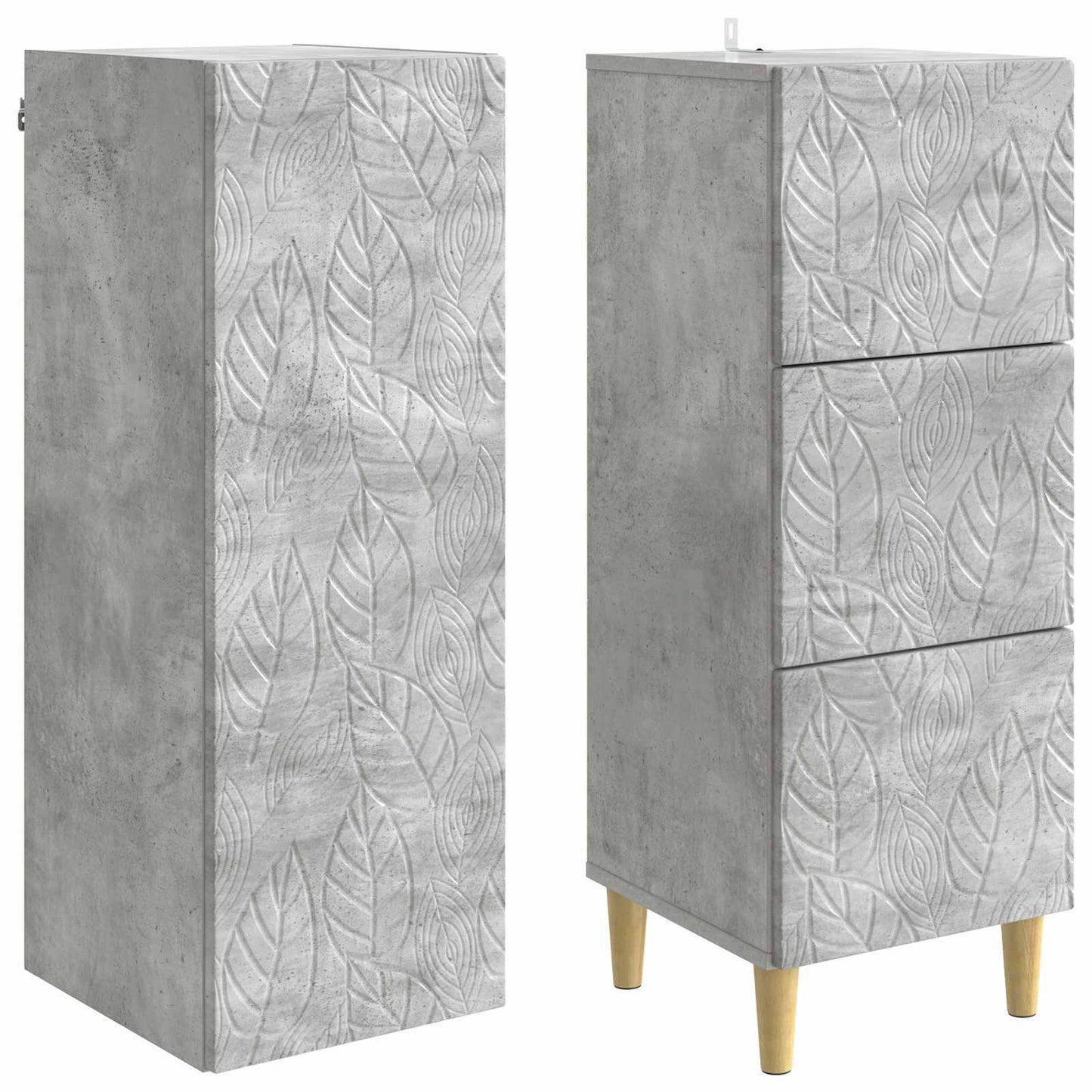 Cabinet Set 2 pcs Concrete Grey 33 x 34.5 x 90 cm