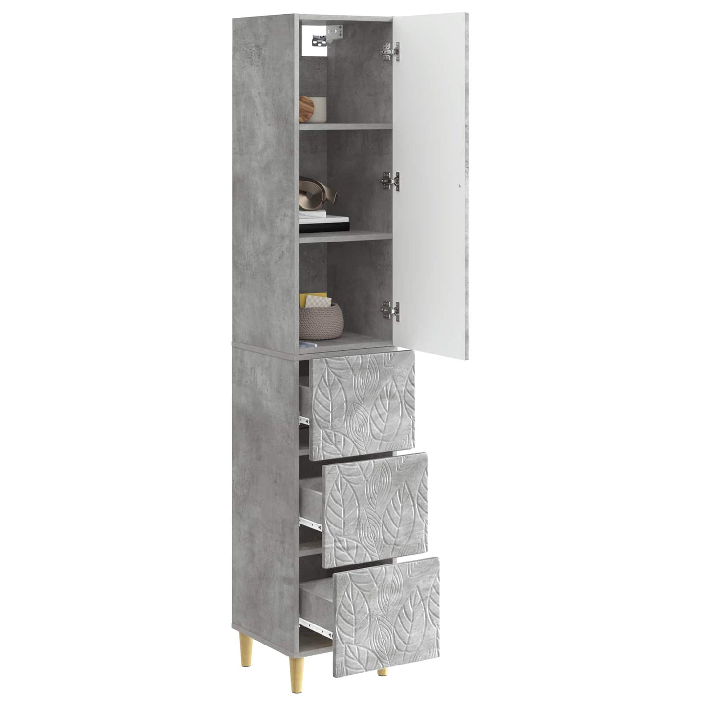 Cabinet Set 2 pcs Concrete Grey 33 x 34.5 x 90 cm