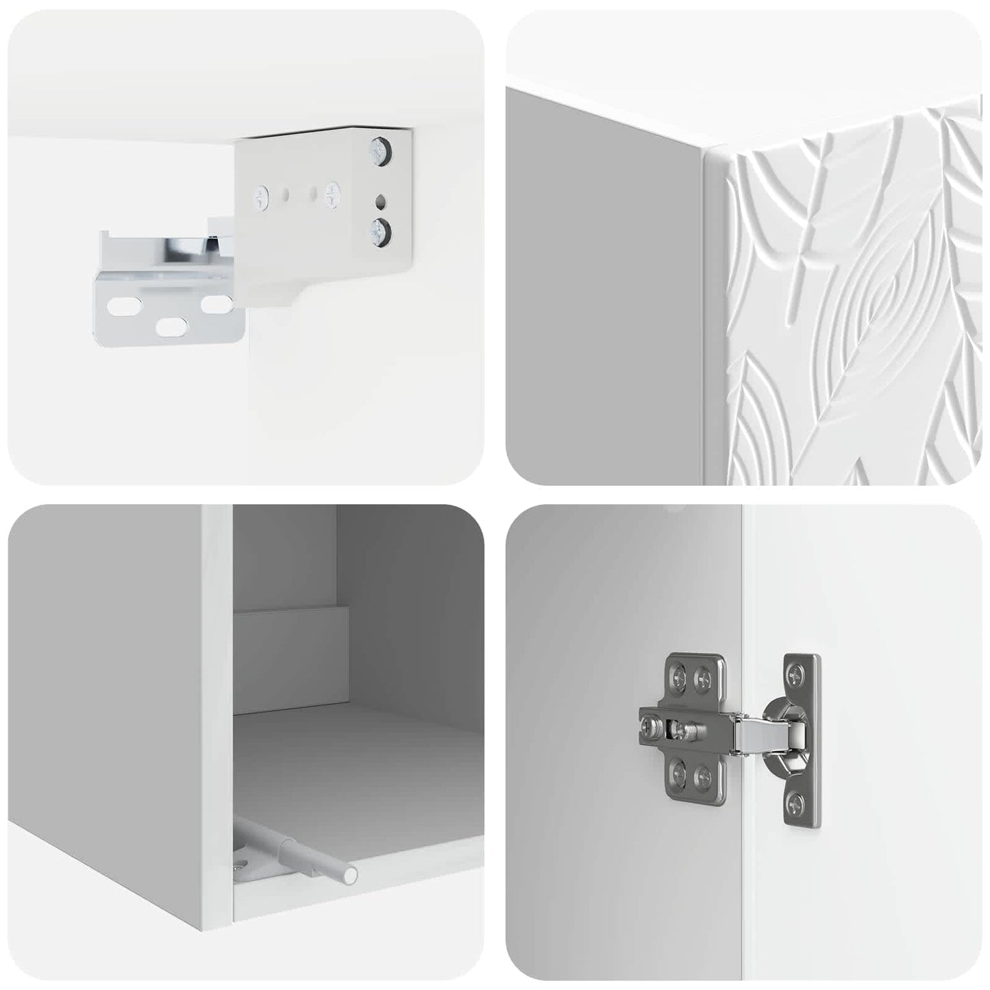 Cabinet Set 2 pcs High Gloss White 33 x 34.5 x 90 cm