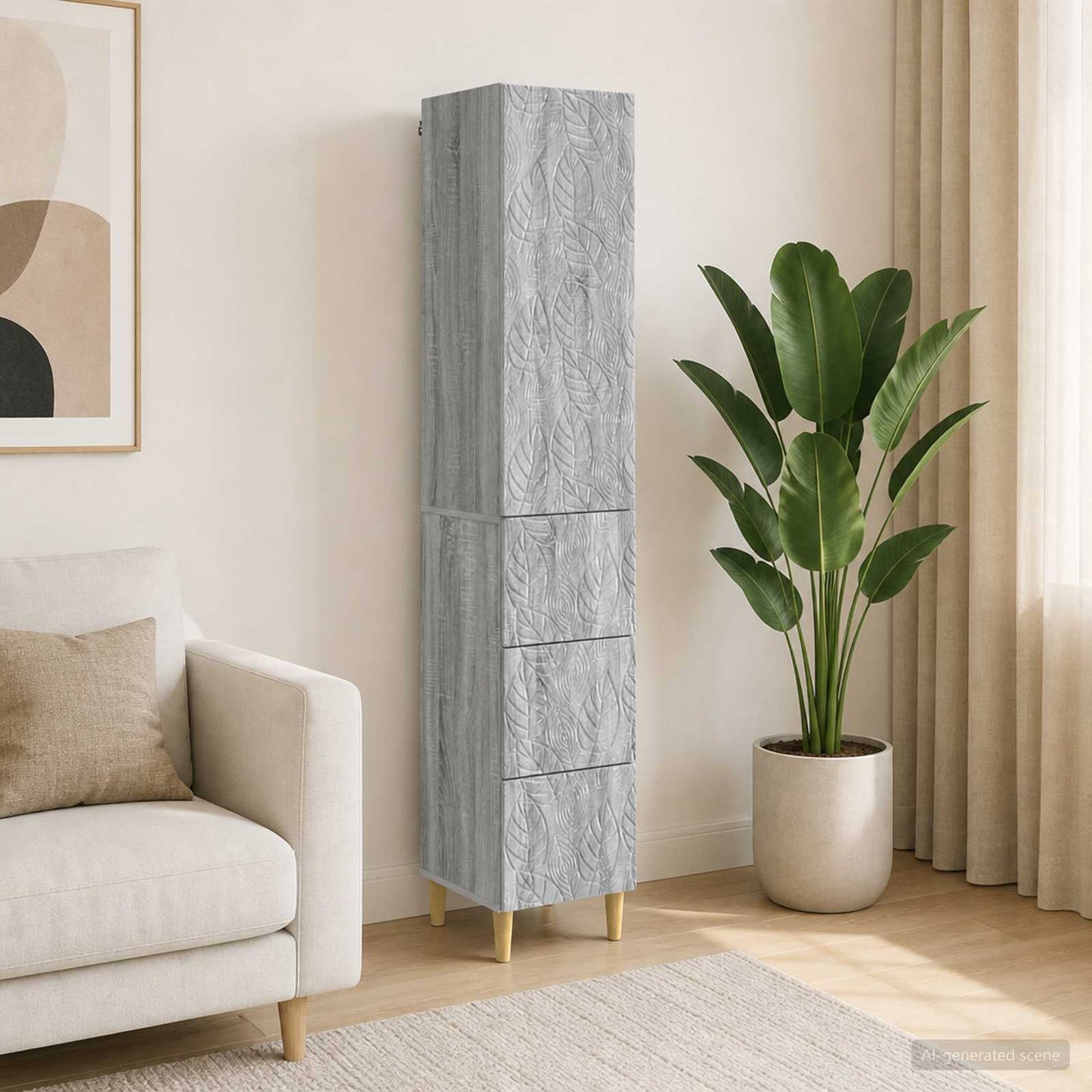 Cabinet Set 2 pcs Grey Sonoma 33 x 34.5 x 90 cm Engineered Wood