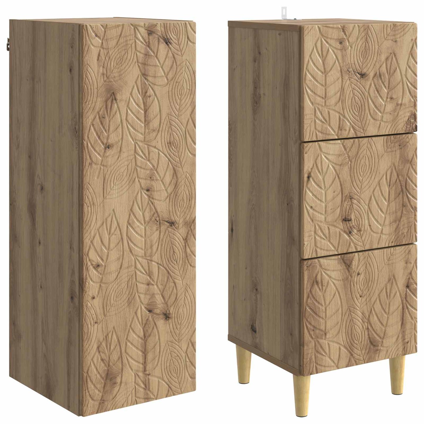Cabinet Set 2 pcs 33 x 34.5 x 90 cm Engineered Wood Artisan Oak
