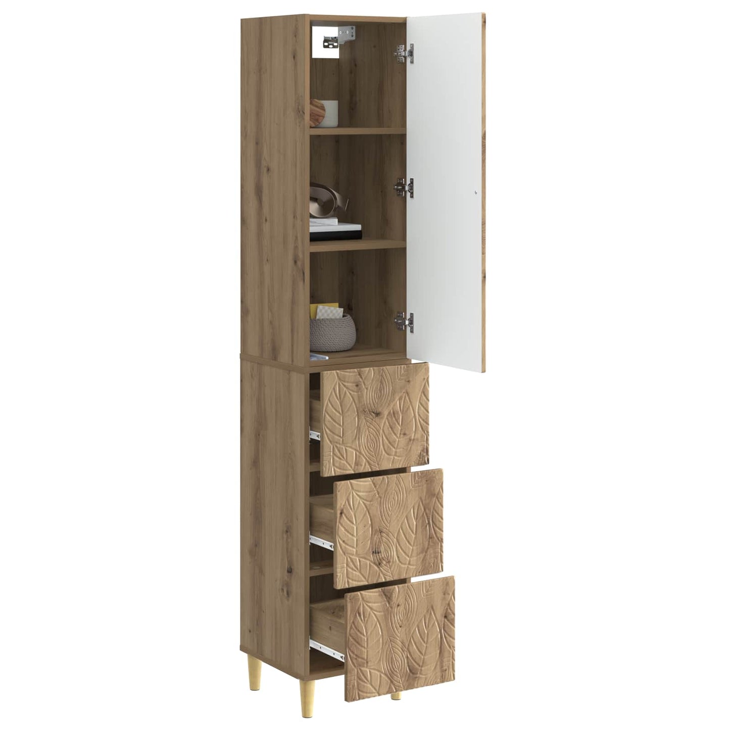 Cabinet Set 2 pcs Artisan Oak 33 x 34.5 x 90 cm Engineered Wood