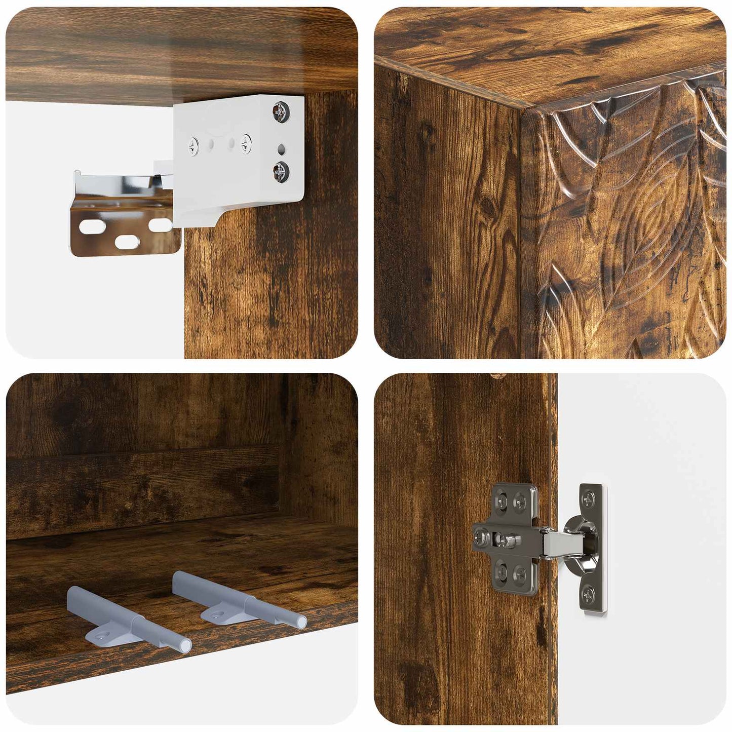 2 pcs Smoked Oak