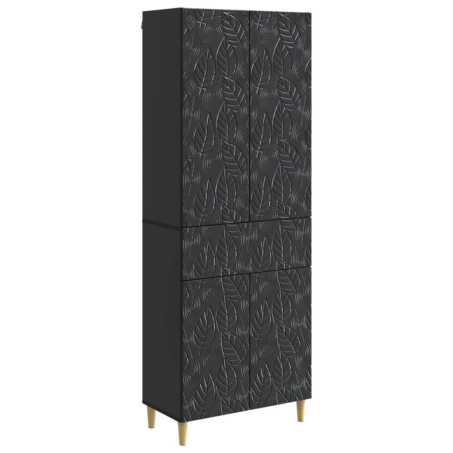 Cabinet Set 2 pcs Black Engineered Wood