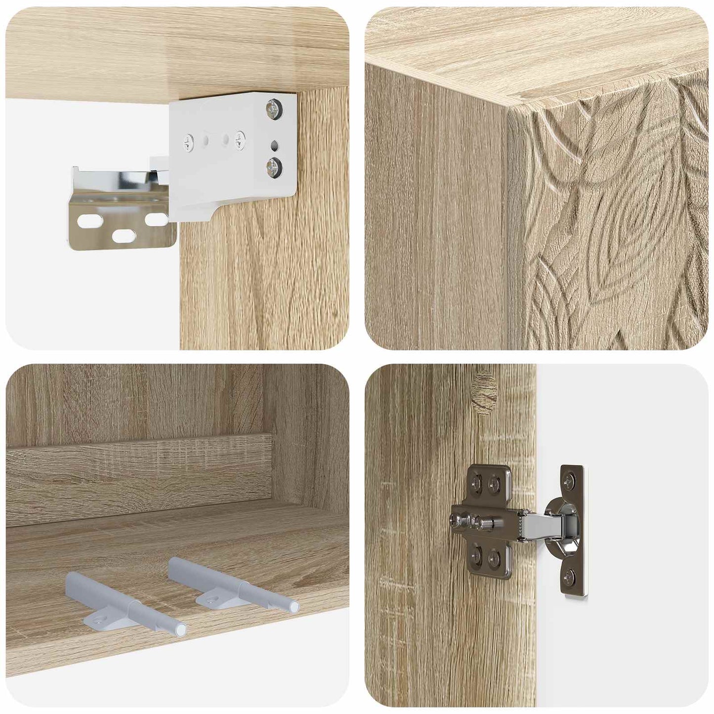 Cabinet Set 2 pcs Engineered Wood