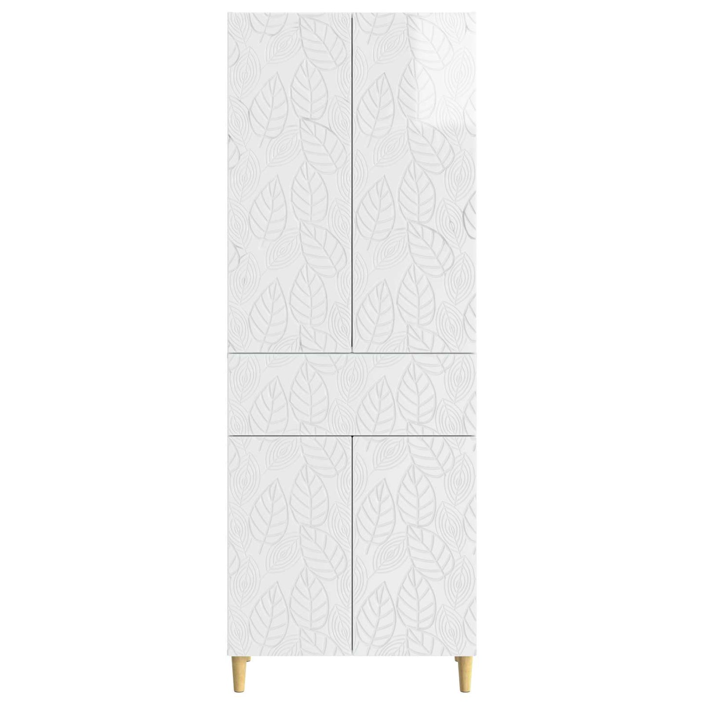 Cabinet Set 2 pcs High Gloss White Engineered Wood