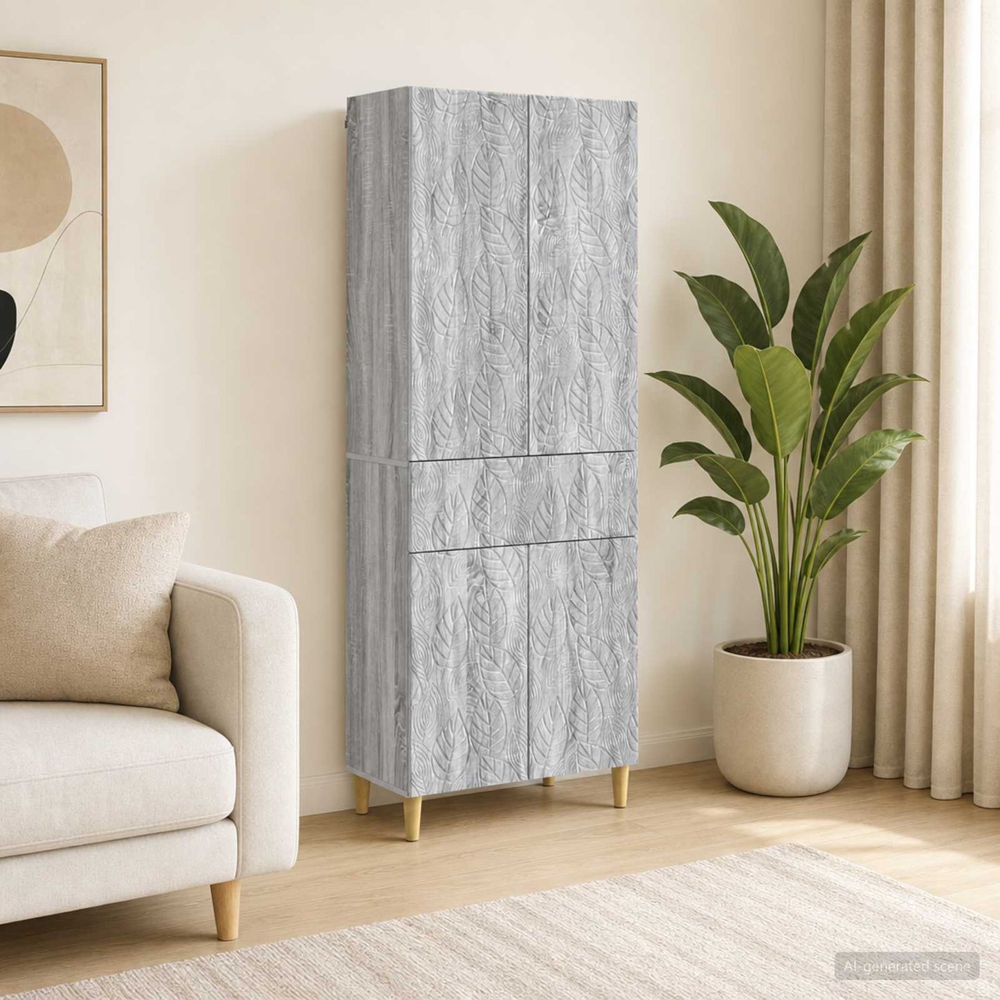 Cabinet Set 2 pcs Grey Sonoma Engineered Wood