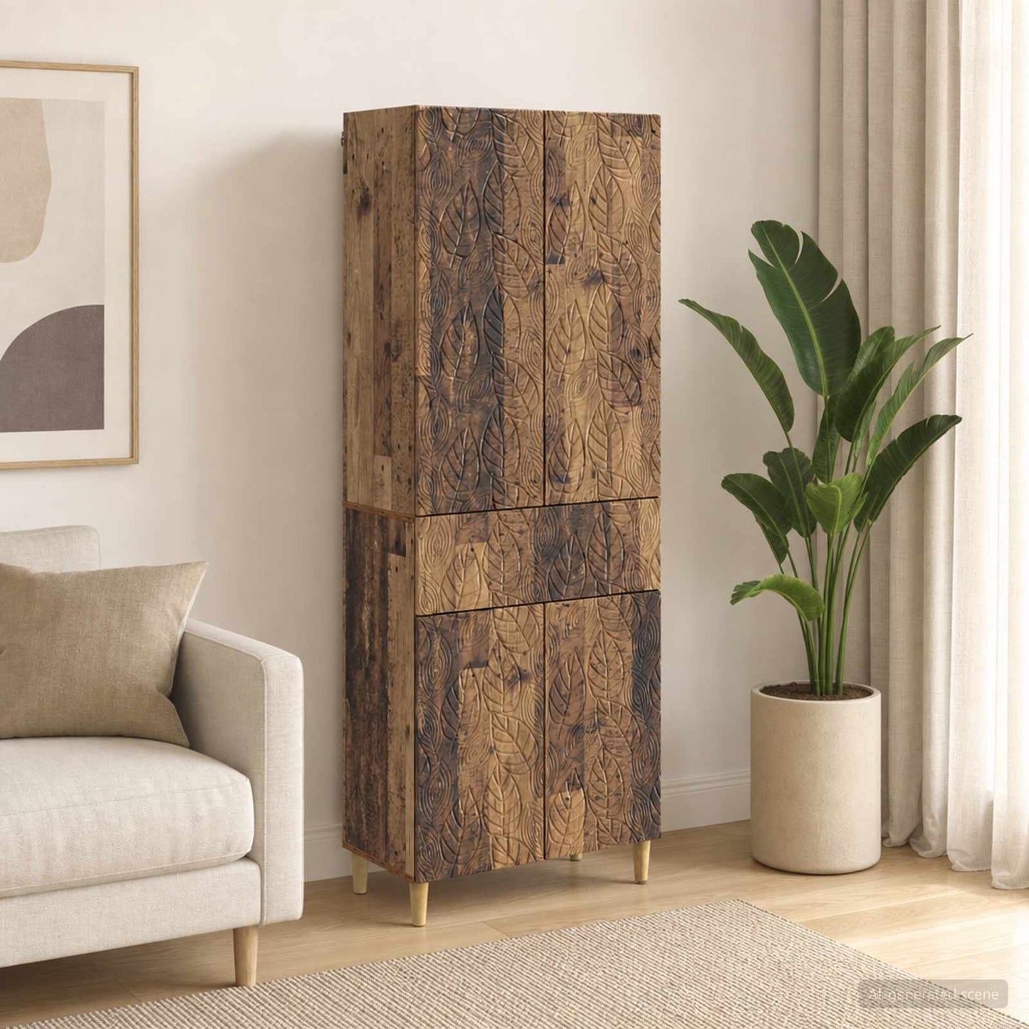 Cabinet Set 2 pcs Old Wood Engineered Wood