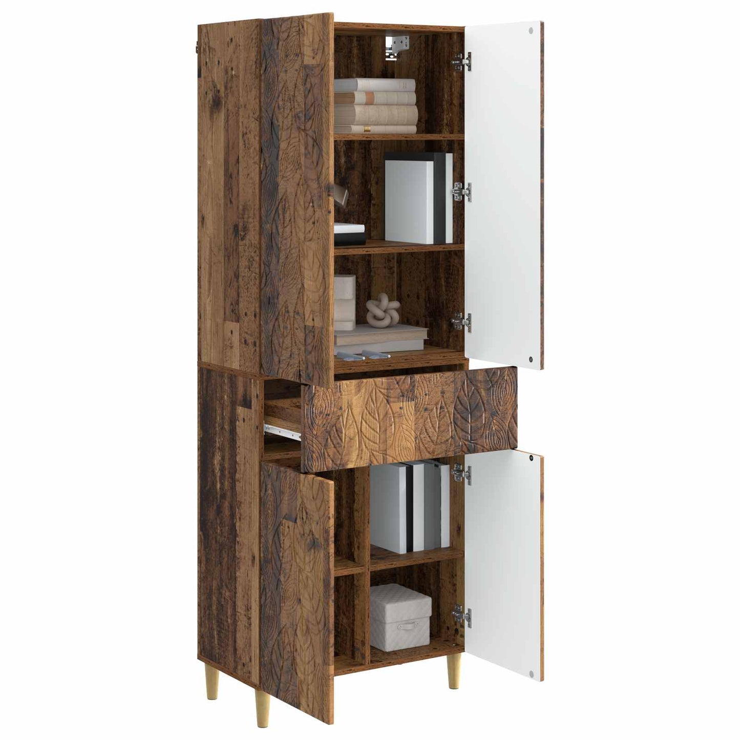 Cabinet Set 2 pcs Old Wood Engineered Wood