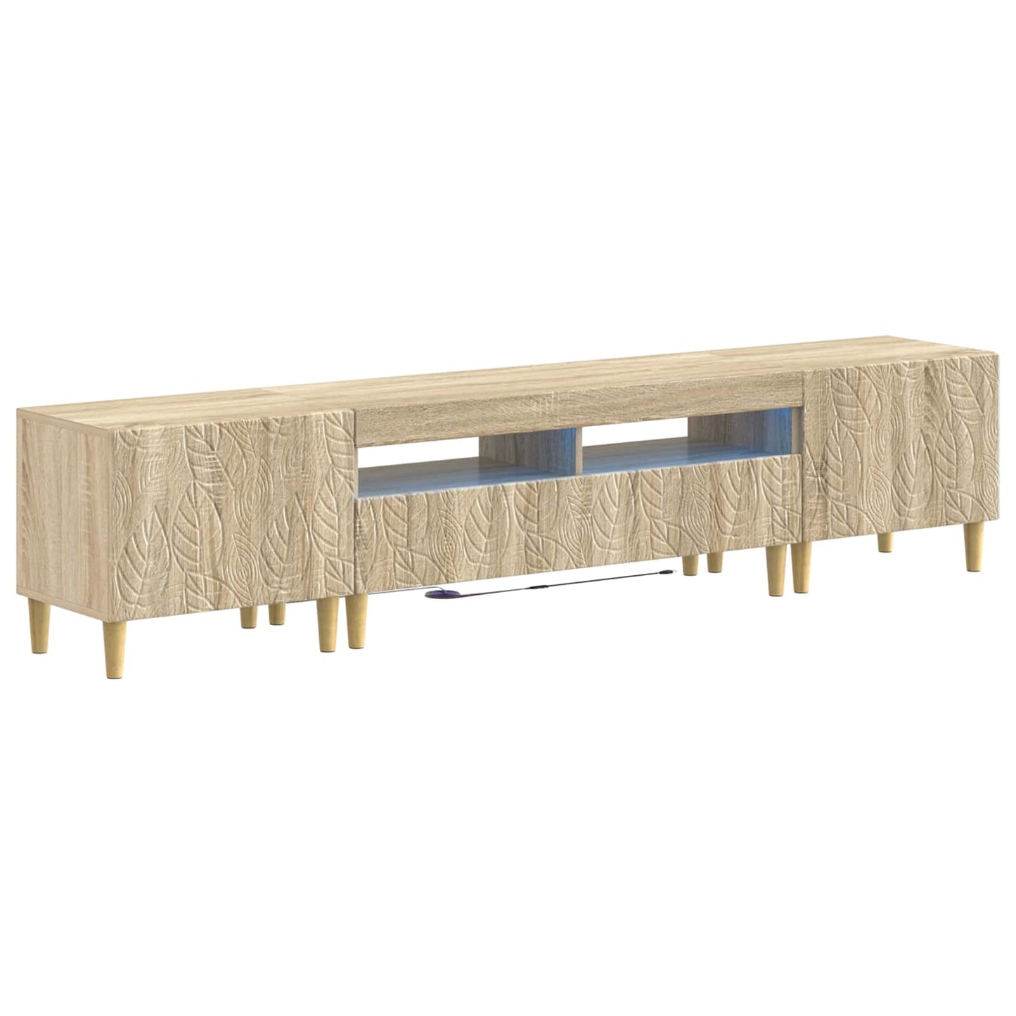 5 Piece LED TV Cabinet Sonoma Oak Engineered Wood
