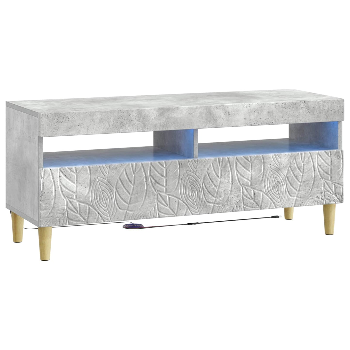 5 Piece LED TV Cabinet Concrete Grey Engineered Wood
