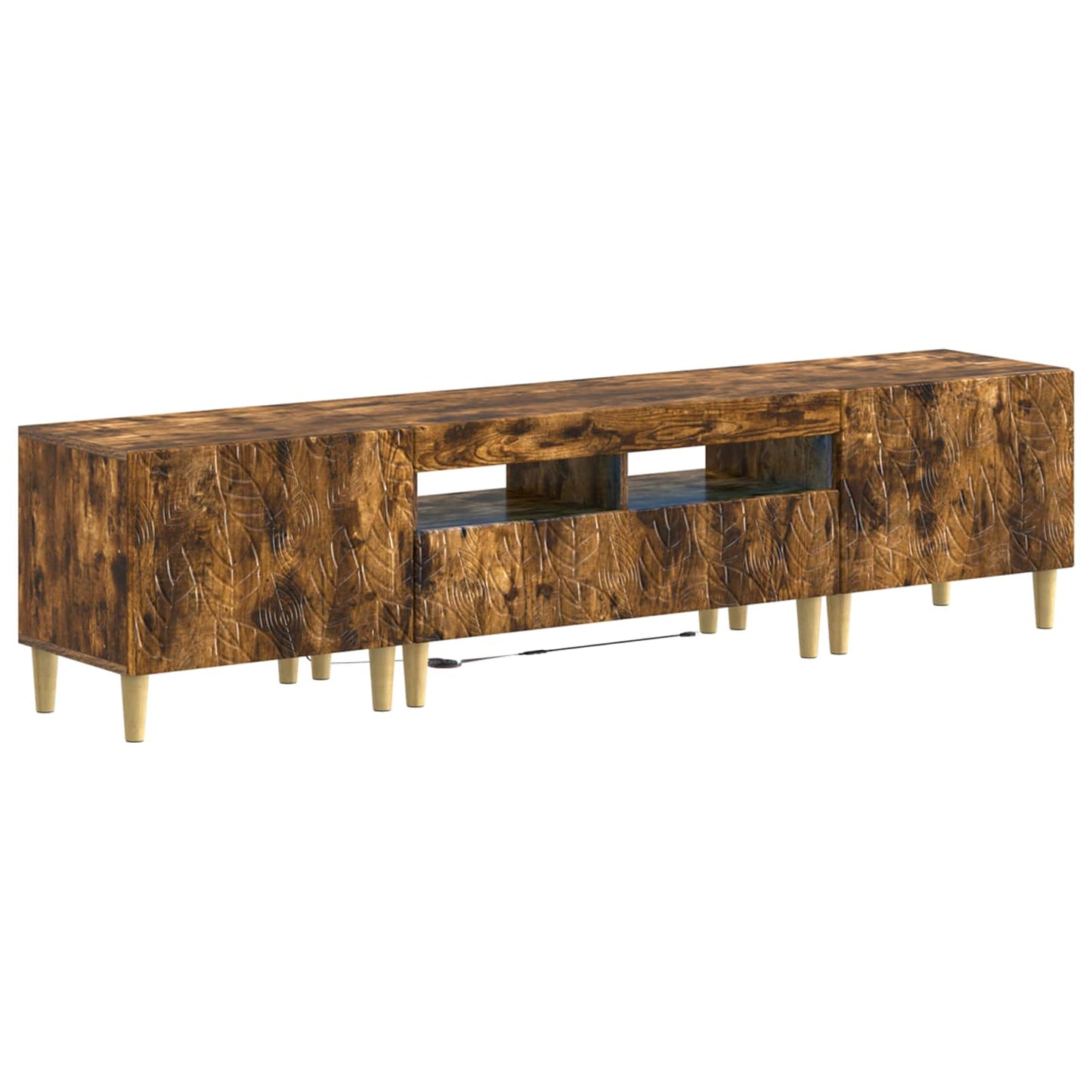 5 Piece LED TV Cabinet Smoked Oak Engineered Wood