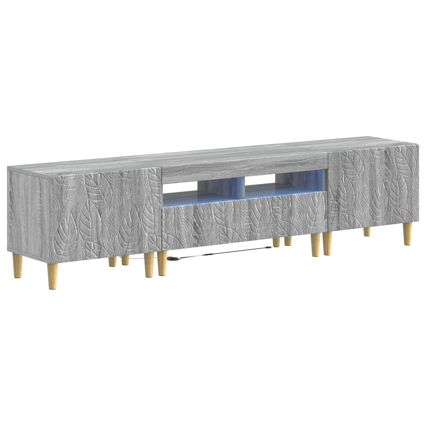 5 Piece LED TV Cabinet Grey Sonoma Engineered Wood