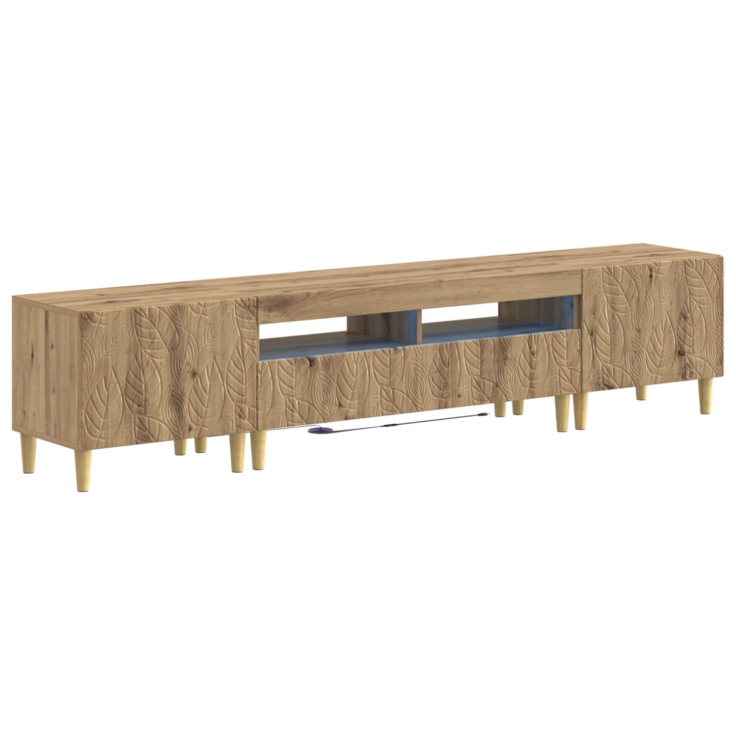 5 Piece LED TV Cabinet Artisan Oak Engineered Wood