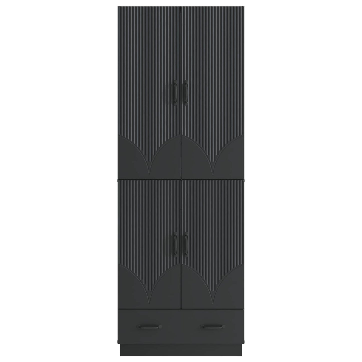 Cabinet Set 2 pcs Black Engineered Wood