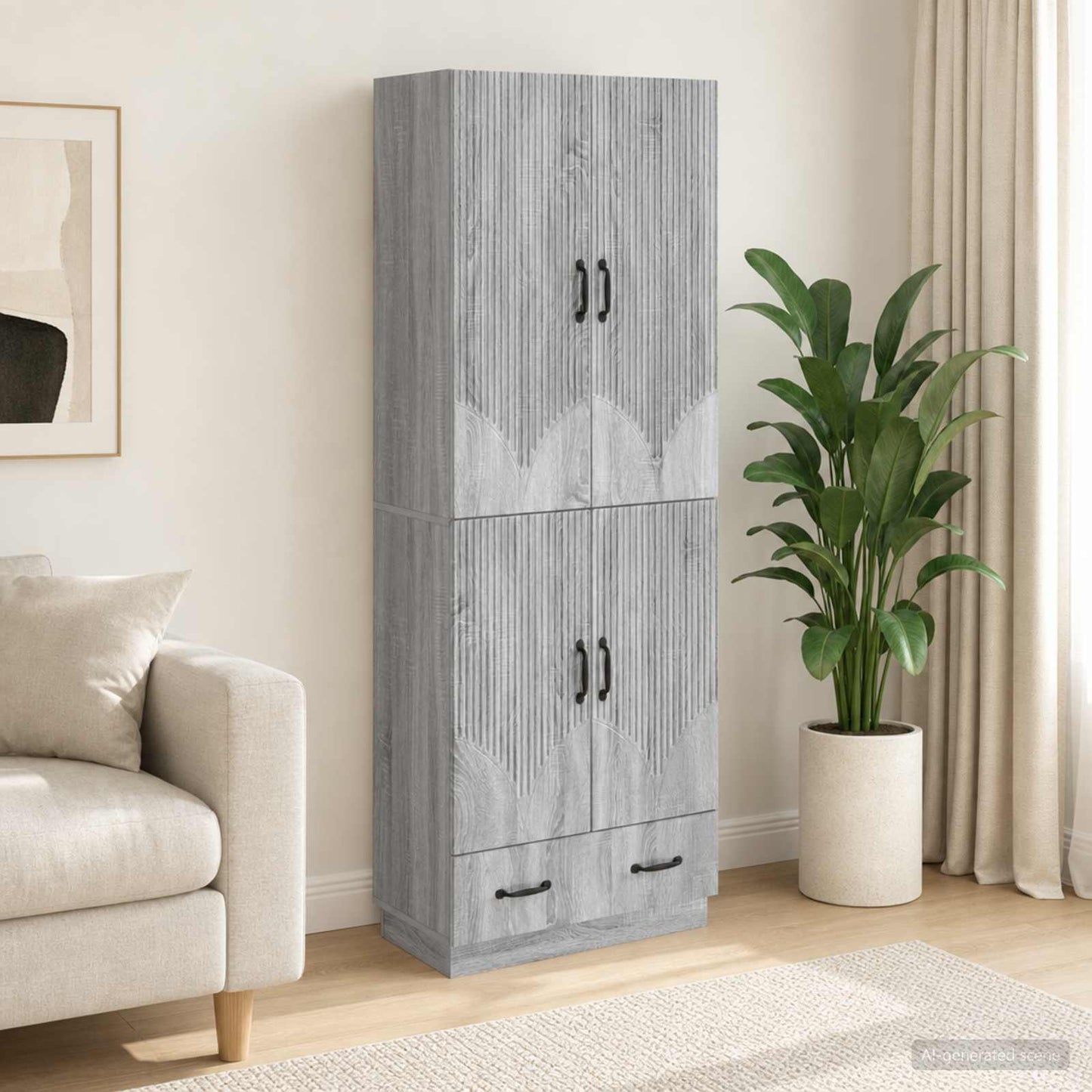 Cabinet Set 2 pcs Grey Sonoma Engineered Wood