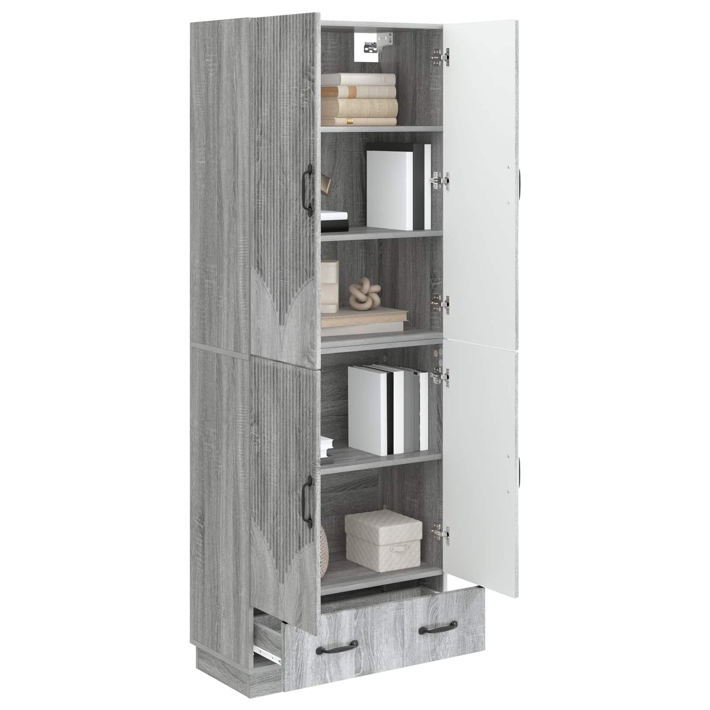 Cabinet Set 2 pcs Grey Sonoma Engineered Wood