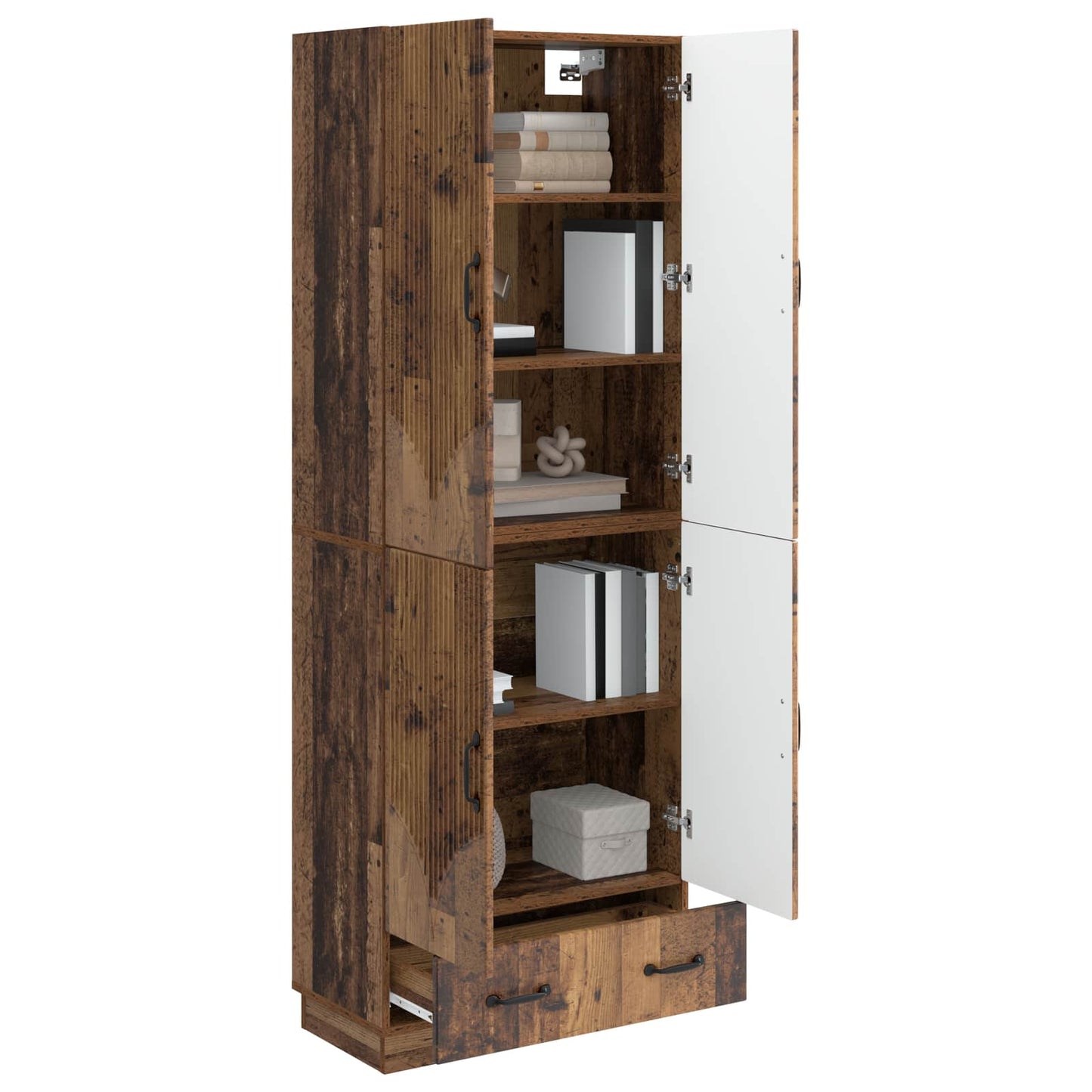 Cabinet Set 2 pcs Old Wood Engineered Wood