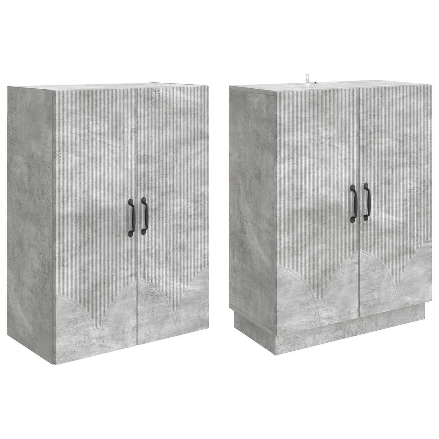 Cabinet Set 2 pcs Concrete Grey Engineered Wood