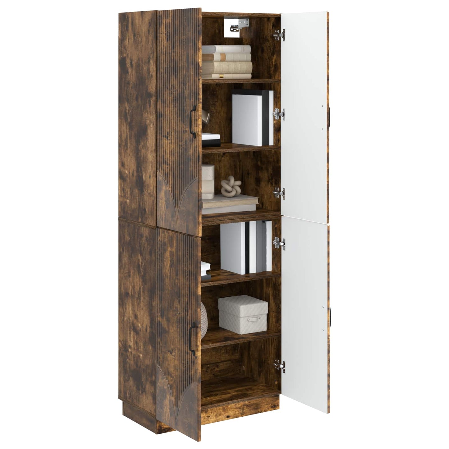 Cabinet Set 2 pcs Smoked Oak Engineered Wood
