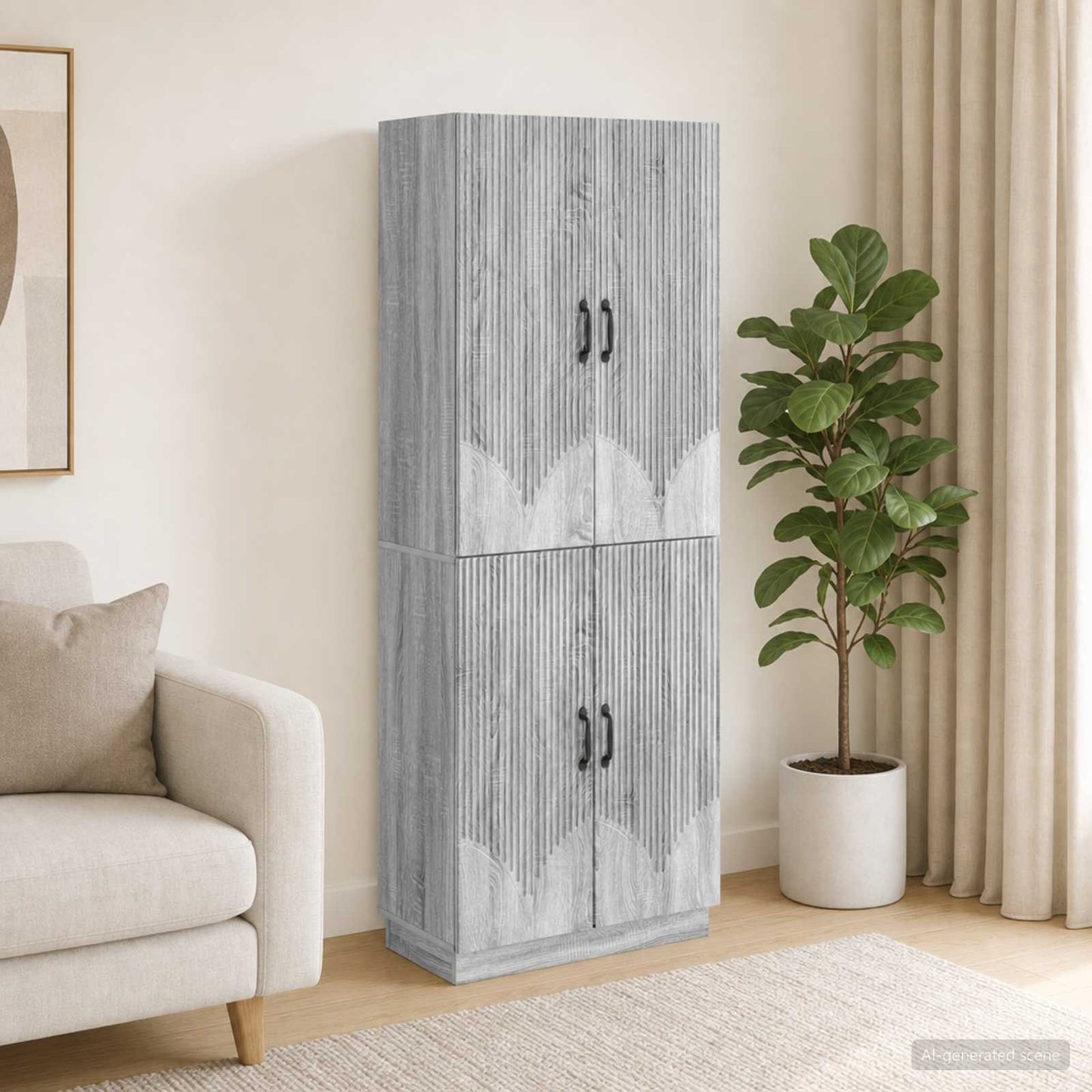 Cabinet Set 2 pcs Grey Sonoma Engineered Wood