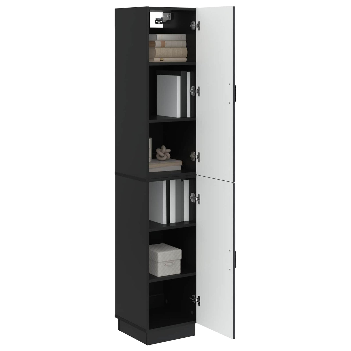 Cabinet Set 2 pcs Black Engineered Wood