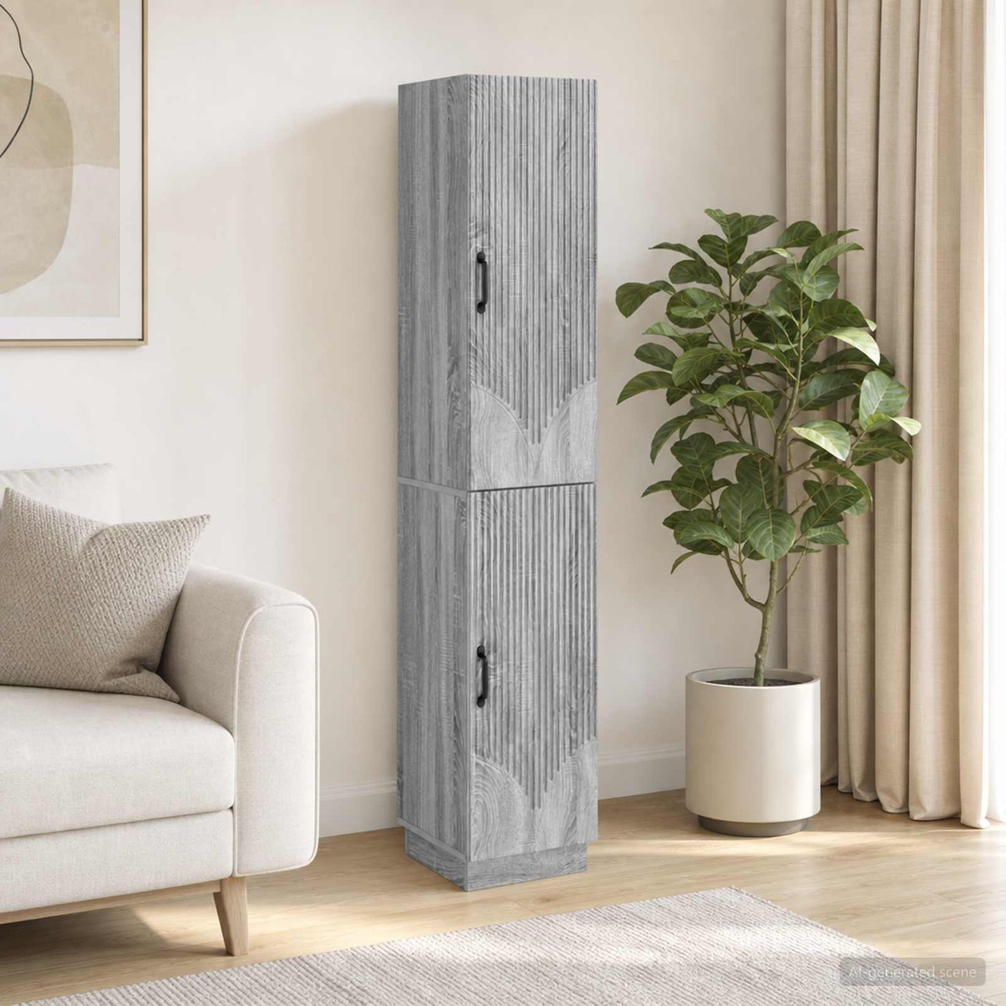 Cabinet Set 2 pcs Grey Sonoma Engineered Wood