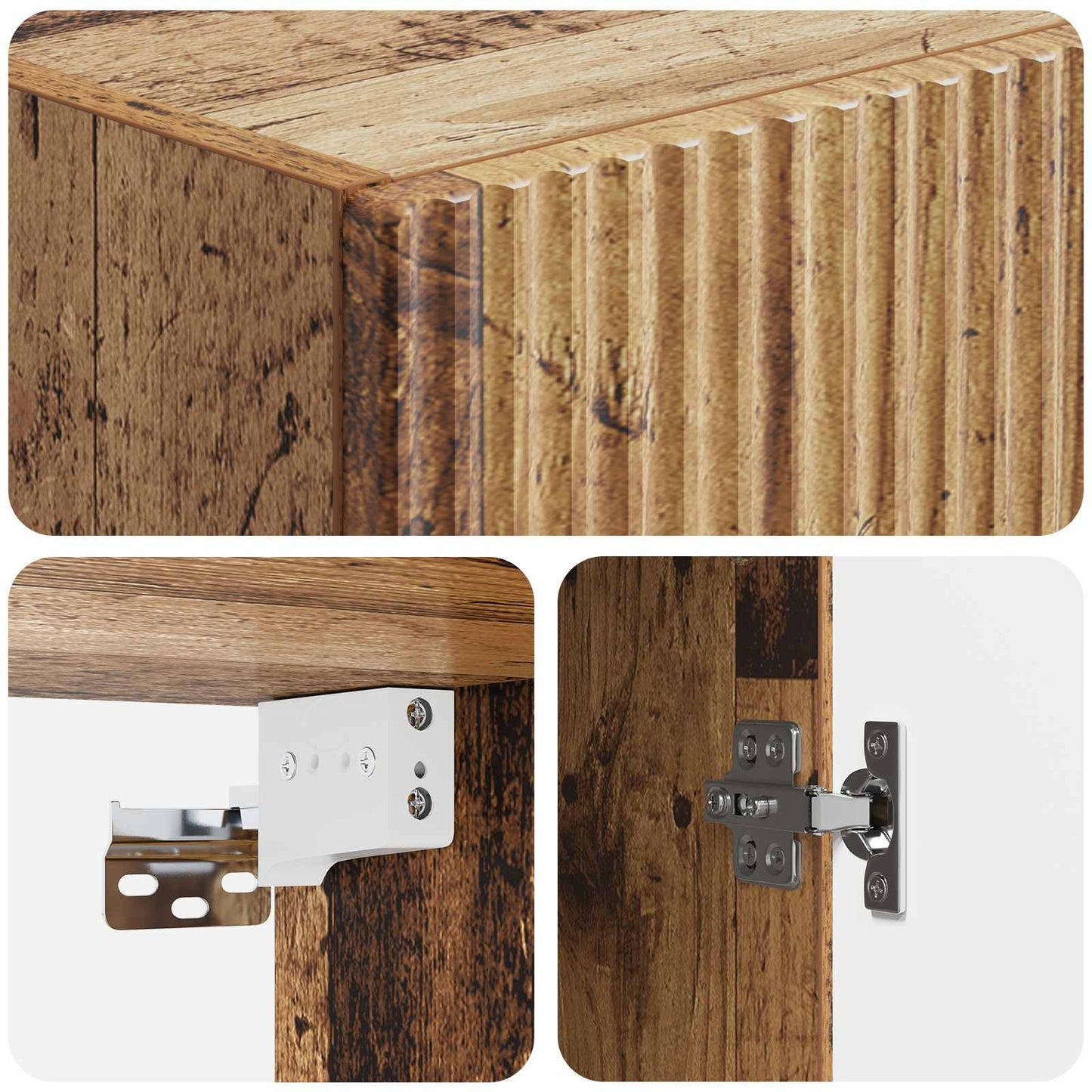 Cabinet Set 2 pcs Old Wood Engineered Wood