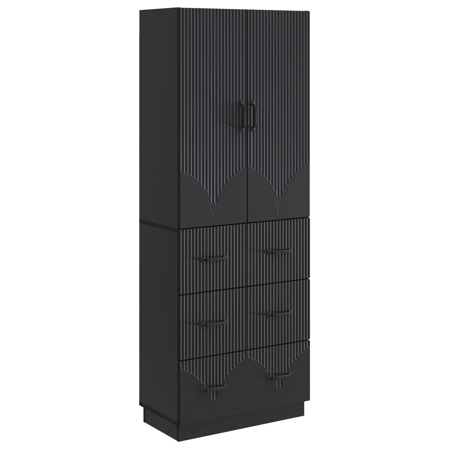 Cabinet Set 2 pcs 66 x 34.5 x 87 cm Engineered Wood Black