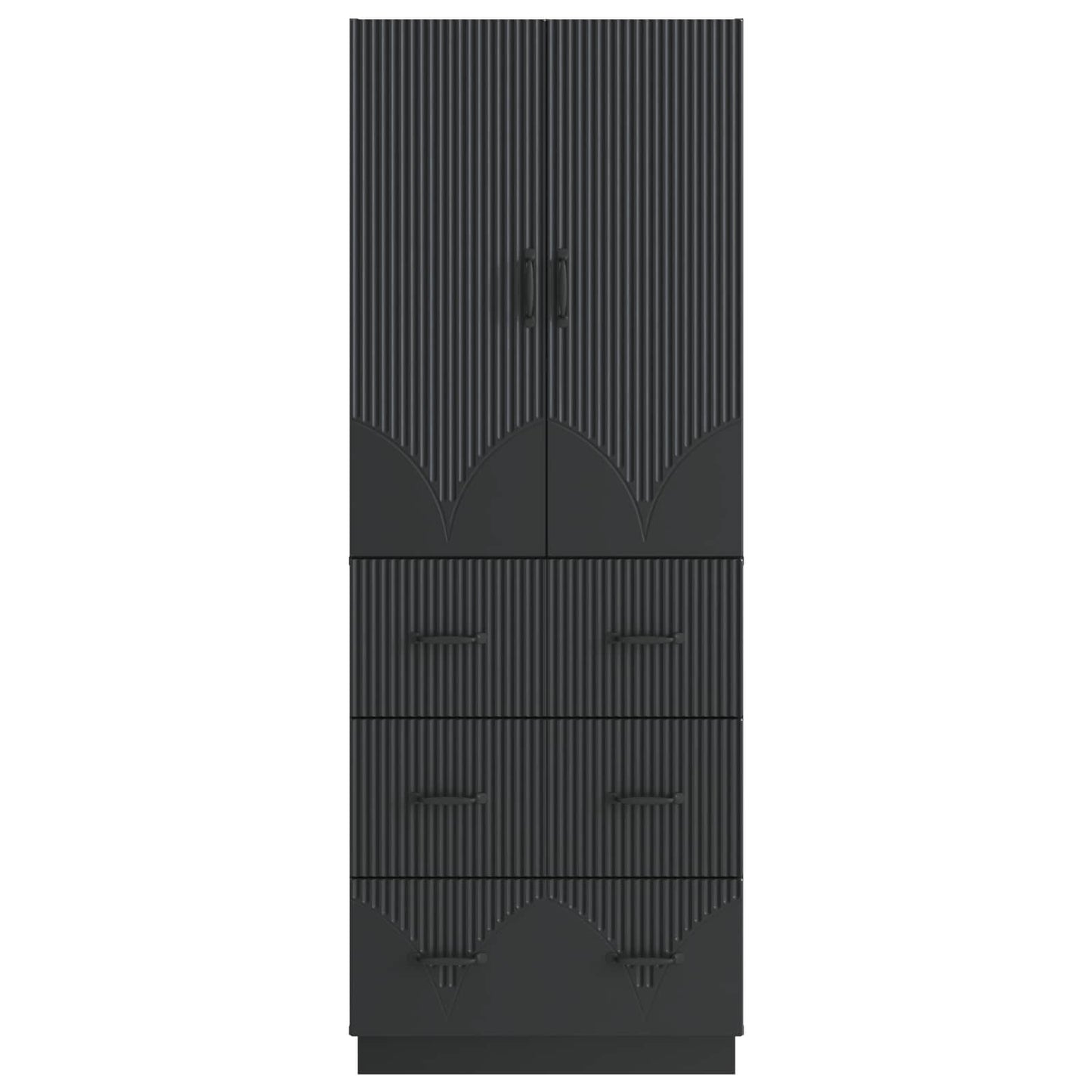 Cabinet Set 2 pcs 66 x 34.5 x 87 cm Engineered Wood Black
