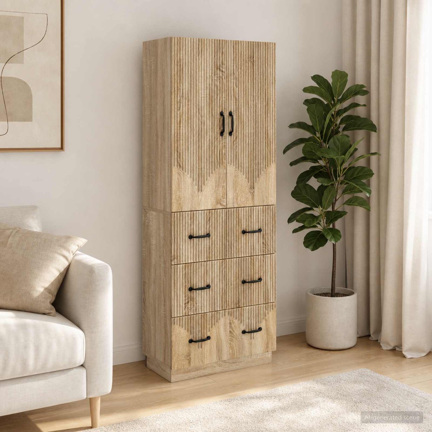 Cabinet Set 2 pcs Sonoma Oak 66 x 34.5 x 87 cm Engineered Wood